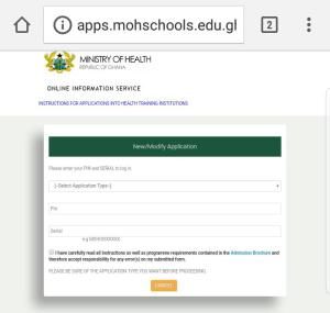 Koforidua Nursing & Midwifery Training College Admission Form