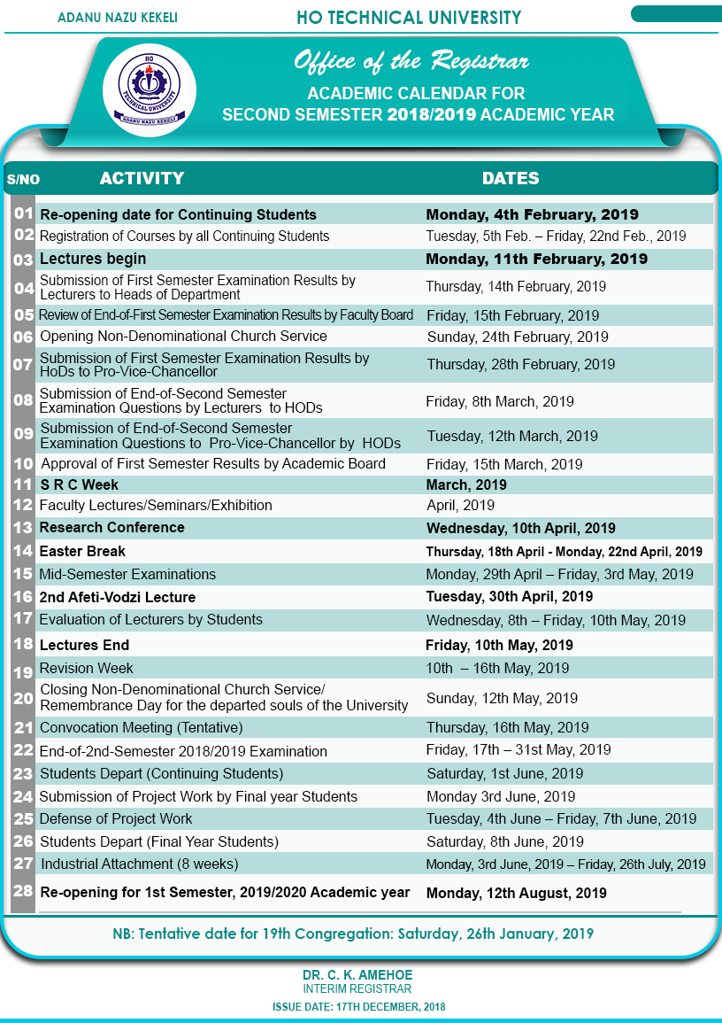 HTU 2nd Semester Academic_Calendar_2018_2019 GH Students