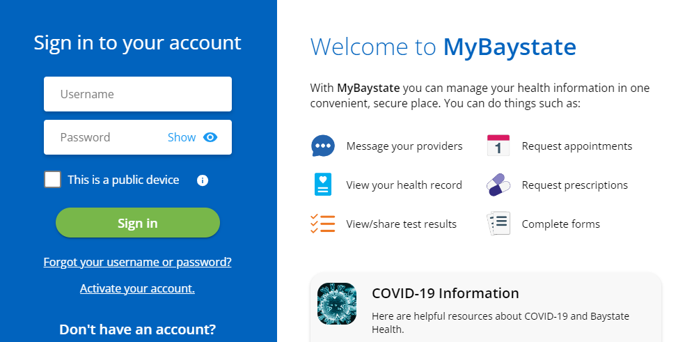 Baystate Patient Portal Login Mybaystate baystatehealth