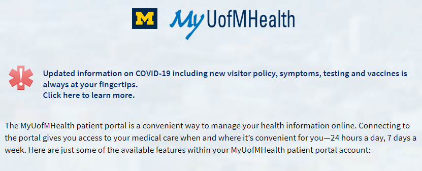 University Of Michigan Patient Portal