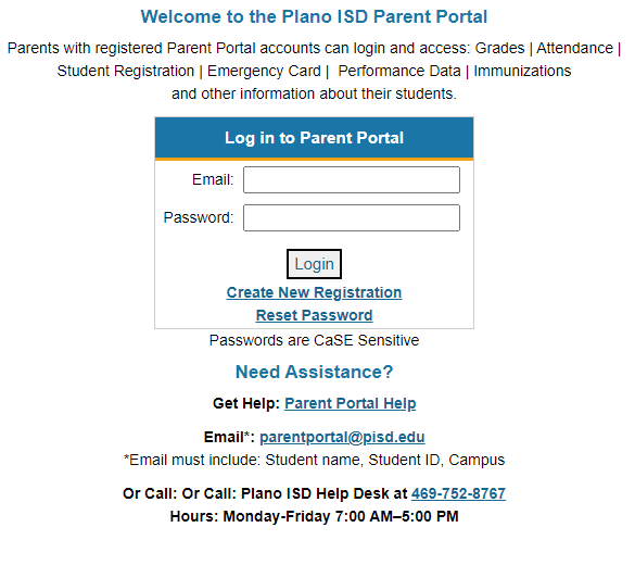 Plano ISD Parent Portal parentportal.pisd.edu