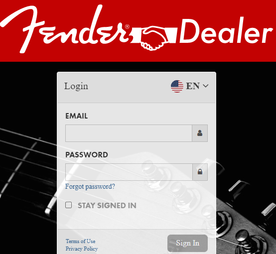 Fender Dealer Portal Login